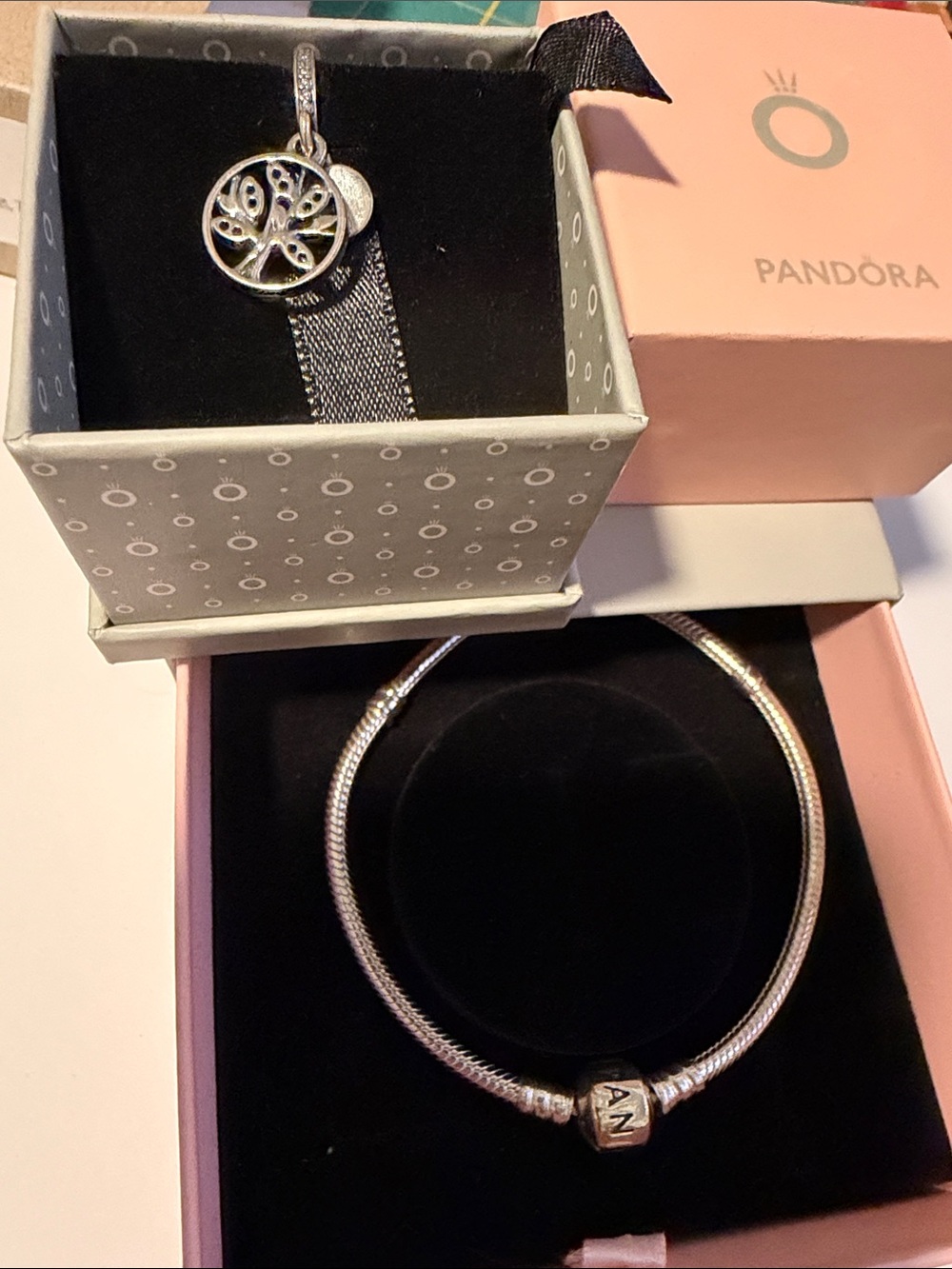 Pandora Sterling Silver Bracelet and Pandora Moments Sterling Silver & 14k Gold